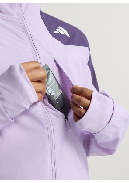 JV7180 Adızero Jkt W Lila - Mor Dar Düz Kadın Zip Ceket