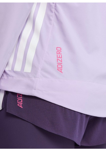 JV7180 Adızero Jkt W Lila - Mor Dar Düz Kadın Zip Ceket