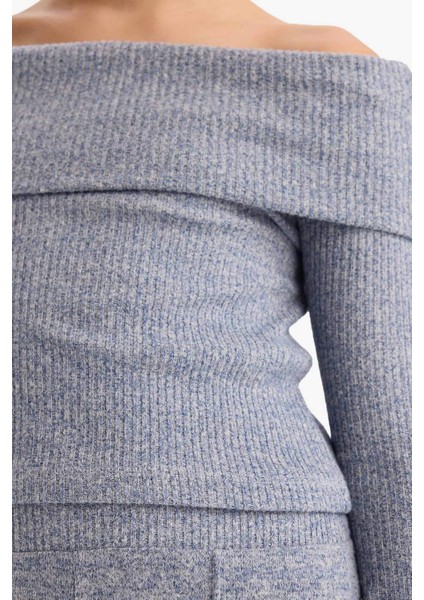 Kız Çocuk 2'li Takım Omzu Açık Bluz Geniş Bol Paça Pantolon G5959A825WN indirimleri