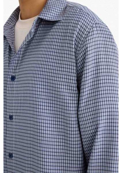 Boxy Fit Kareli Dokuma Uzun Kollu Gömlek G6417AX25WN fırsatları