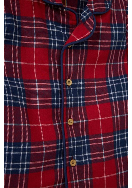 Erkek Bebek Pijama Dokuma Kareli Uzun Kollu Flanel Üst Uzun Alt G4983A525WN modelleri