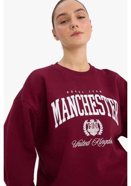 Oversize Geniş Kalıp Bisiklet Yaka Baskılı Sweatshirt G7039AX25WN modelleri