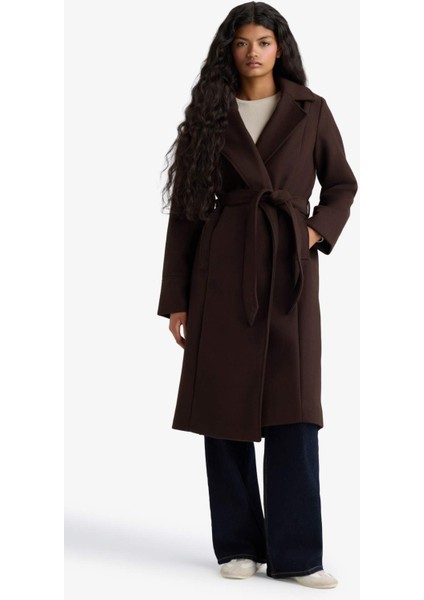 Regular Fit Kuşaklı Kaşe Kaban F1207AX25WN