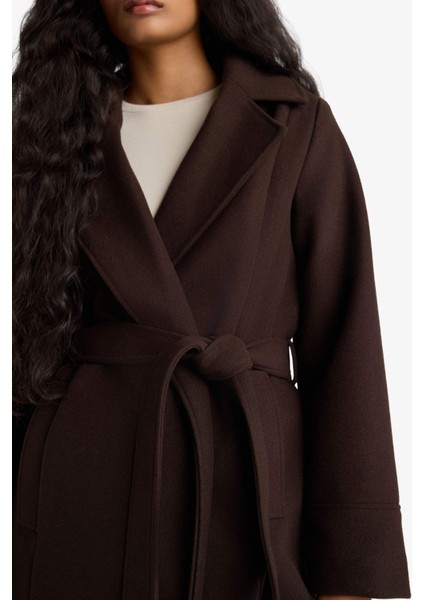 Regular Fit Kuşaklı Kaşe Kaban F1207AX25WN indirimleri