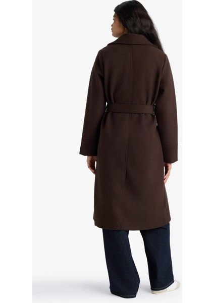 Regular Fit Kuşaklı Kaşe Kaban F1207AX25WN