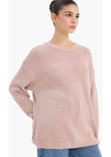 Regular Fit Bisiklet Yaka Selanik Kumaş Triko Kazak H6905AZ25WN