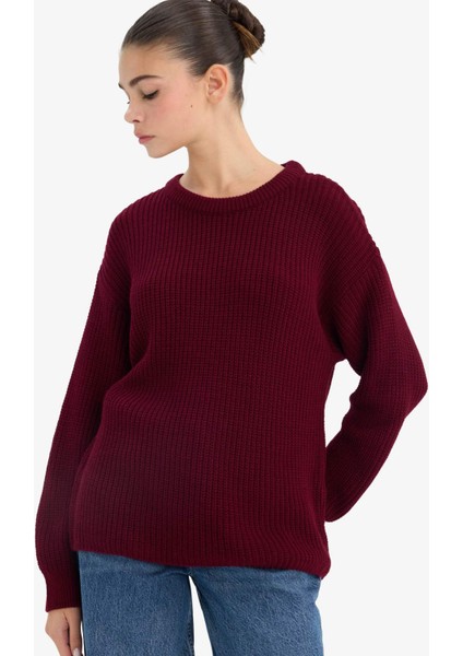 Regular Fit Bisiklet Yaka Selanik Kumaş Triko Kazak H6905AZ25WN