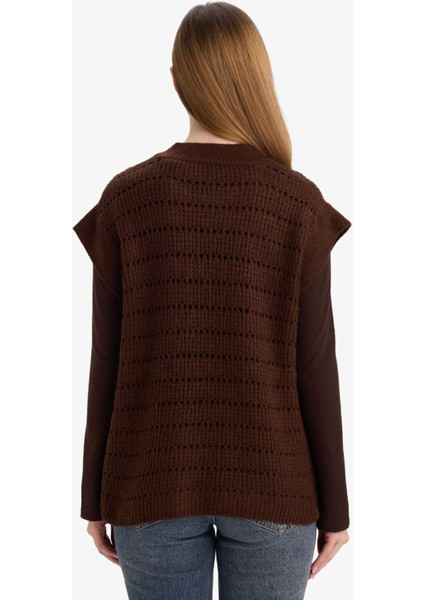 Regular Fit Bisiklet Yaka Triko Süveter G6358AX25WN indirimleri