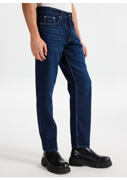 Orta Bel Rahat Koyu Mavi Erkek Denim Pantolon Onsedge Straıght 4387 Box Pım Jean modelleri