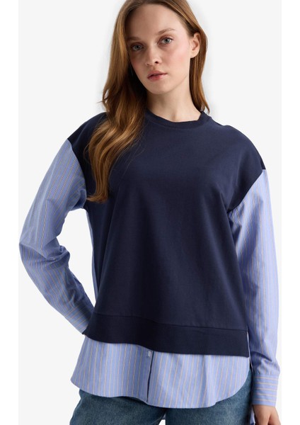 Regular Fit Sweatshirt Kumaşı Uzun Kollu TUNIK F6905AX25WN modelleri