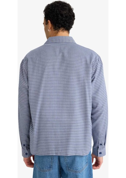 Boxy Fit Kareli Dokuma Uzun Kollu Gömlek G6417AX25WN indirimleri