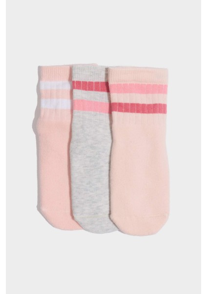 Kız Bebek Dikişsiz 3'lü Pamuklu Havlu Çorap G5481A5NS