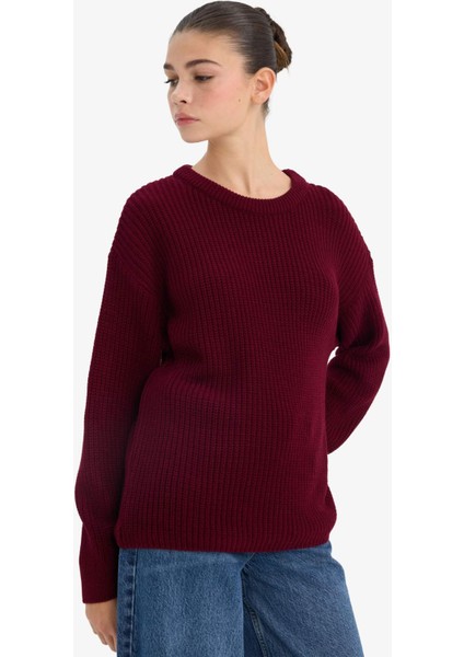 Regular Fit Bisiklet Yaka Selanik Kumaş Triko Kazak H6905AZ25WN modelleri