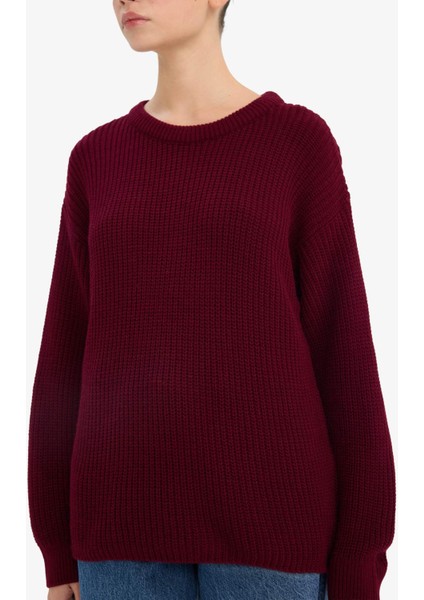 Regular Fit Bisiklet Yaka Selanik Kumaş Triko Kazak H6905AZ25WN fırsatları