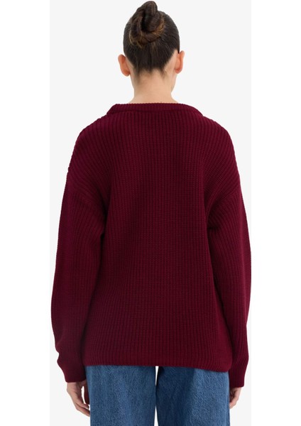 Regular Fit Bisiklet Yaka Selanik Kumaş Triko Kazak H6905AZ25WN indirimleri