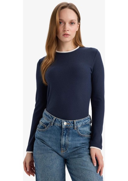 Regular Fit Bisiklet Yaka Uzun Kollu Tişört Tunik G5061AX25WN modelleri