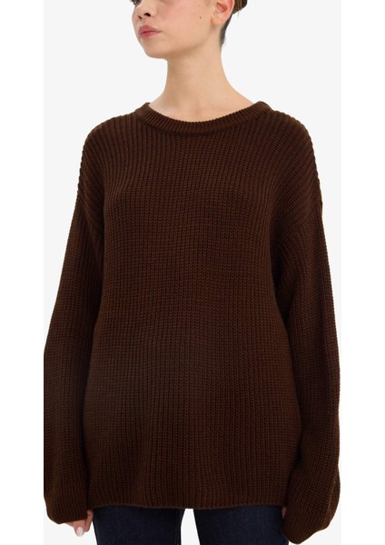 Regular Fit Bisiklet Yaka Selanik Kumaş Triko Kazak H6905AZ25WN fırsatları