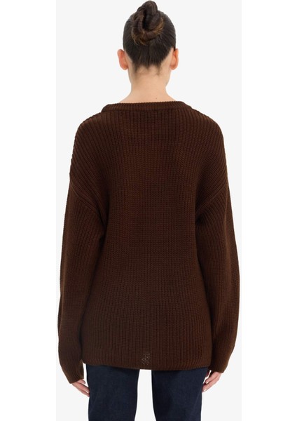 Regular Fit Bisiklet Yaka Selanik Kumaş Triko Kazak H6905AZ25WN indirimleri