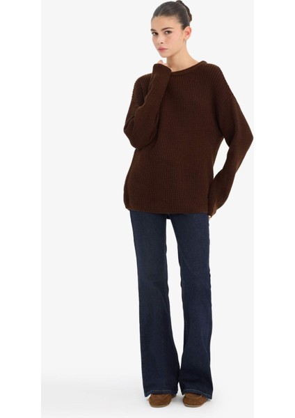 Regular Fit Bisiklet Yaka Selanik Kumaş Triko Kazak H6905AZ25WN fiyatları