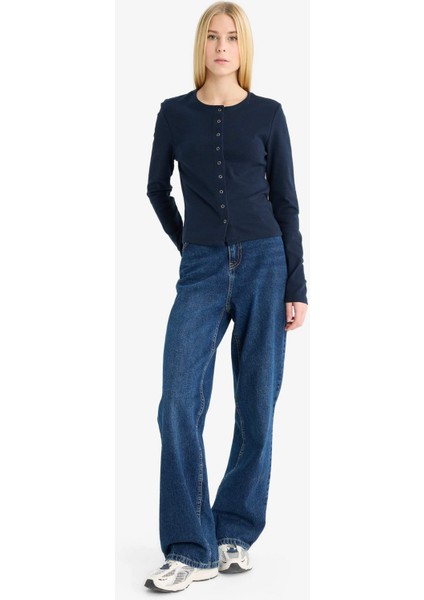 Fitted Bisiklet Yaka Ribana Hırka G2806AX25AU fiyatları