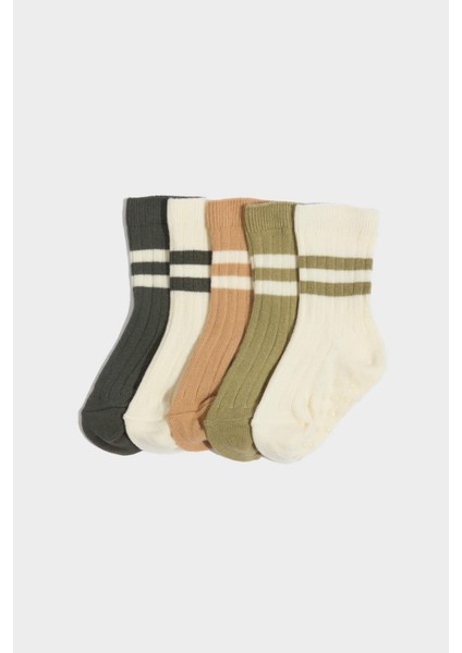 Erkek Bebek Dikişsiz 5'li Pamuklu Uzun Çorap G5355A5NS