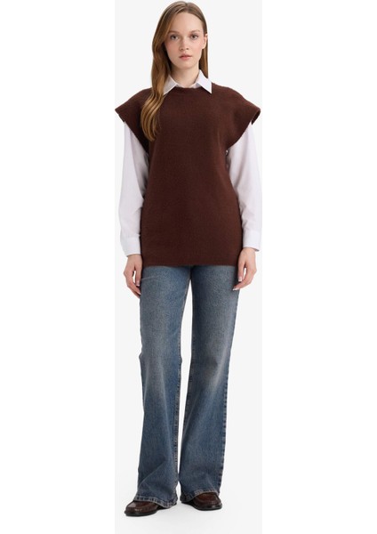 Regular Fit Bisiklet Yaka Triko Süveter G3821AX25WN fiyatları