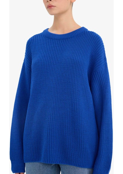 Regular Fit Bisiklet Yaka Selanik Kumaş Triko Kazak H6905AZ25WN fırsatları