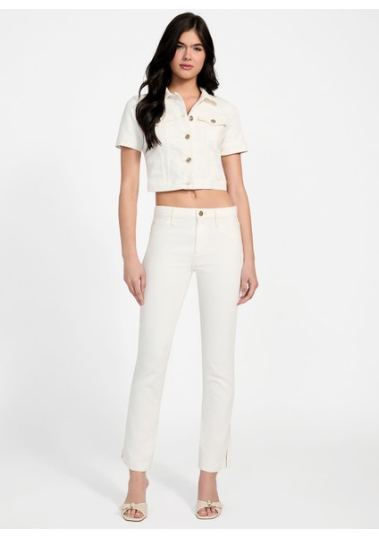Yüksek Bel Skinny Paça Slim Fit Krem Kadın Denim Pantolon Audrey Kadın Slim Fit Jean