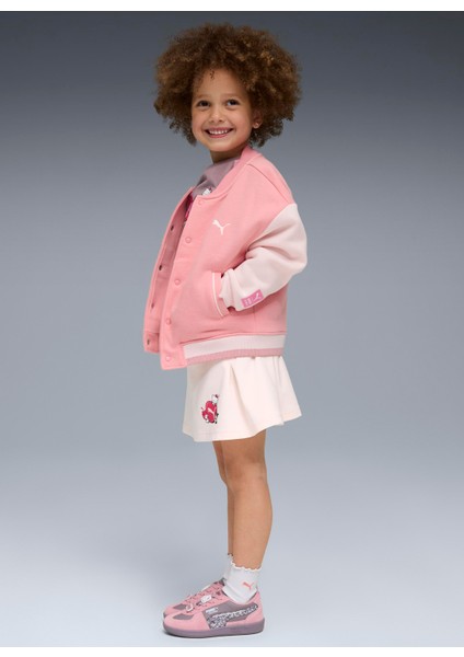 Lastikli Bel Normal Pembe Düz Kısa Kız Çocuk Etek 63239321-PUMA x Hello Kıtty & Frıen