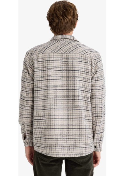 Regular Fit Polo Yaka Flanel Uzun Kollu Gömlek E8191AX25WN indirimleri