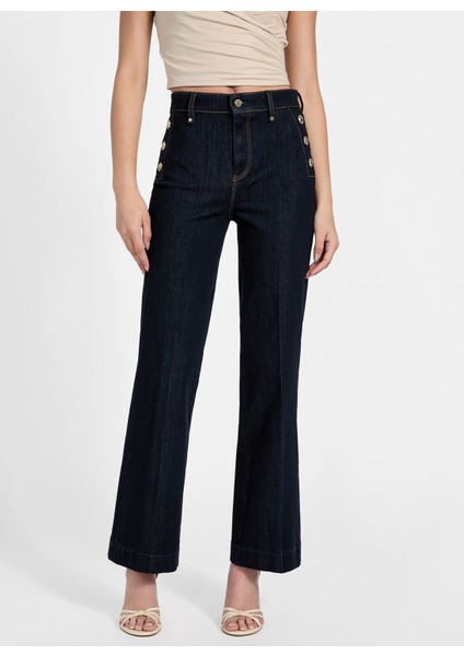 Yüksek Bel Ispanyol Paça Skinny Fit Lacivert Kadın Denim Pantolon New Faye Kadın Modal Karışımlı Skin fiyatları