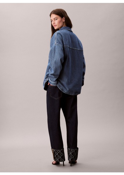 Yüksek Bel Düz Paça Relaxed Mavi Kadın Denim Pantolon LV047D711GZ1H indirimleri