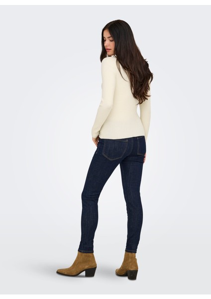 O Yaka Dar Çizgili Krem Kazak Kadın Onllouısa Ls Pullover Knt fırsatları