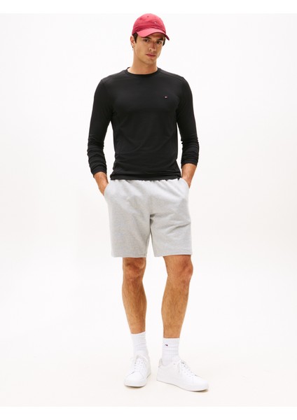 Bisiklet Yaka Siyah Erkek T-Shirt MW0MW40401BDS_PERFORMANCE Ls Tee