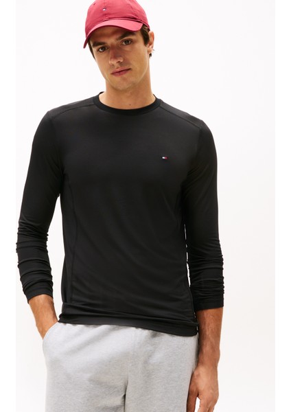 Bisiklet Yaka Siyah Erkek T-Shirt MW0MW40401BDS_PERFORMANCE Ls Tee fiyatları