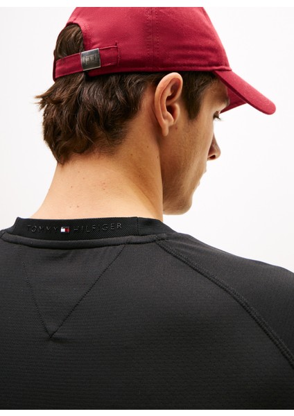 Bisiklet Yaka Siyah Erkek T-Shirt MW0MW40401BDS_PERFORMANCE Ls Tee modelleri