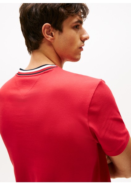 Bisiklet Yaka Kırmızı Erkek T-Shirt MW0MW41498XLD_RWB Pıque Tee modelleri