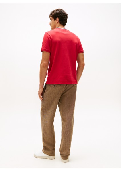 Bisiklet Yaka Kırmızı Erkek T-Shirt MW0MW41498XLD_RWB Pıque Tee fırsatları