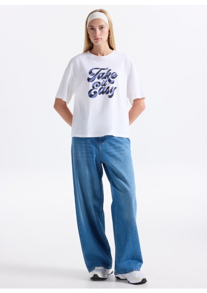 Standart Bel Geniş Paça Rahat Açık Mavi Kadın Denim Pantolon Onlpaulına Hw Baggy Wıde Dnm Cro fiyatları