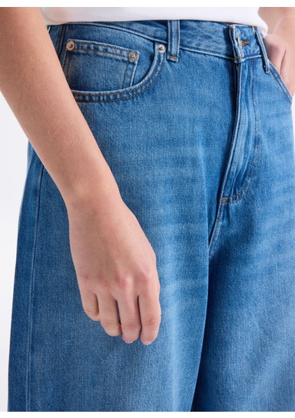 Standart Bel Geniş Paça Rahat Açık Mavi Kadın Denim Pantolon Onlpaulına Hw Baggy Wıde Dnm Cro indirimleri