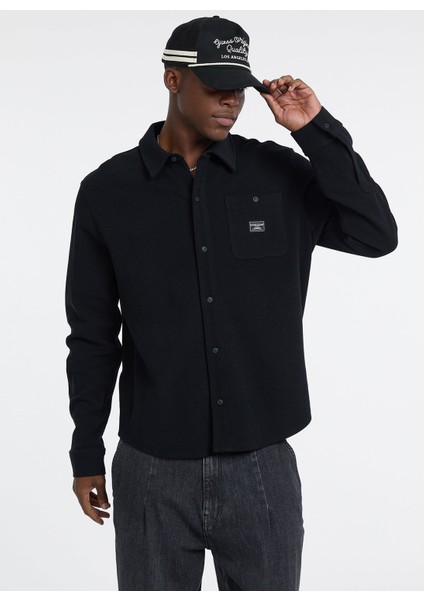 Standart Siyah Düz Erkek Gömlek M5BP42K1141-JBLK Guess Jeans Erkek fiyatları