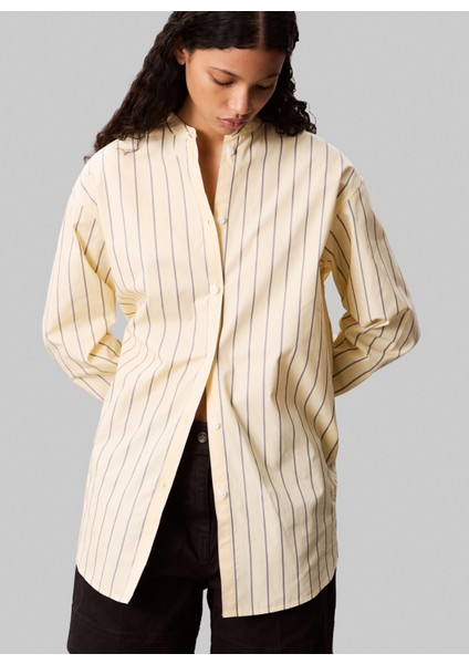 Standart Çizgili Sarı Kadın Gömlek LV044C134GVND modelleri