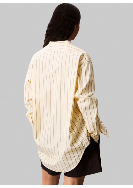 Standart Çizgili Sarı Kadın Gömlek LV044C134GVND indirimleri