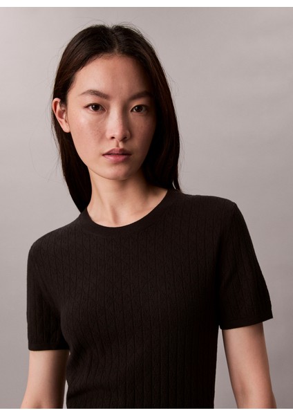 Yuvarlak Yaka Standart Düz Siyah Kazak Kadın LV044D308GUB1 fiyatları