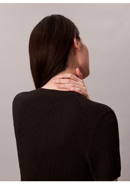 Yuvarlak Yaka Standart Düz Siyah Kazak Kadın LV044D308GUB1 indirimleri