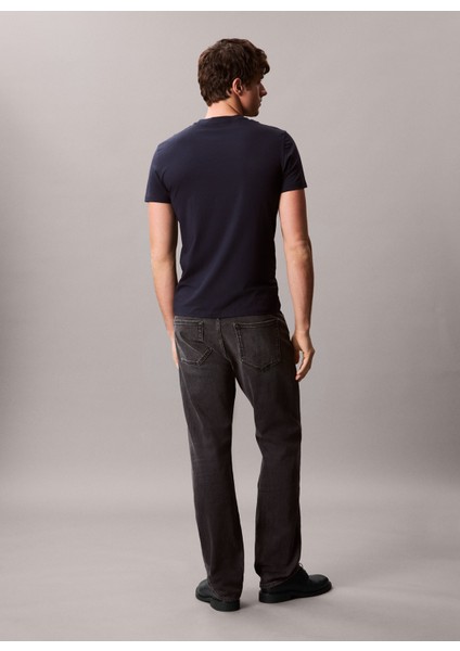 Bisiklet Yaka Mavi Erkek T-Shirt LV04LC240GCEF_SS Slım Stretch Cotto fırsatları