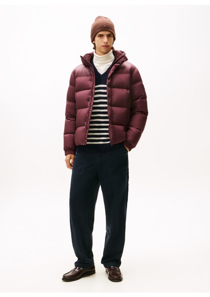 Kırmızı Erkek Mont MW0MW40613XIH_MIX Down Hooded Puffe