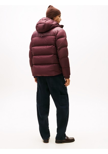 Kırmızı Erkek Mont MW0MW40613XIH_MIX Down Hooded Puffe fırsatları