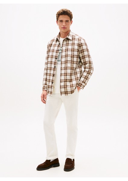 Normal Gömlek Yaka Kahve Erkek Gömlek MW0MW405120M7_PADDED Rlx Overshırt