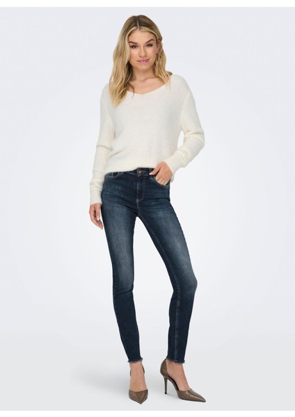 V Yaka Normal Düz Kırık Beyaz Kazak Kadın Onlella Pıumo Ls V-Neck Knt